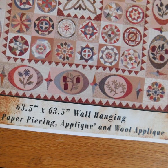 NIP Gardens of a King Traditional Primitives applique quilt pattern & templates - Picture 4 of 13